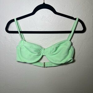 Hollister Light Green Ribbed Bra